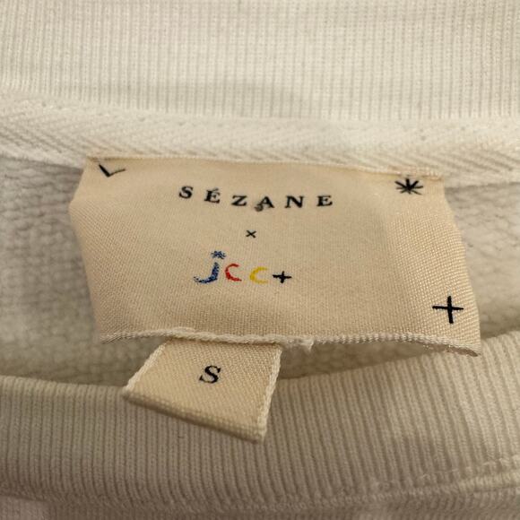 SÉZANE X JCC+ LES POÈMES DU FUTUR SWEATSHIRT White Size Small - Picture 6 of 7